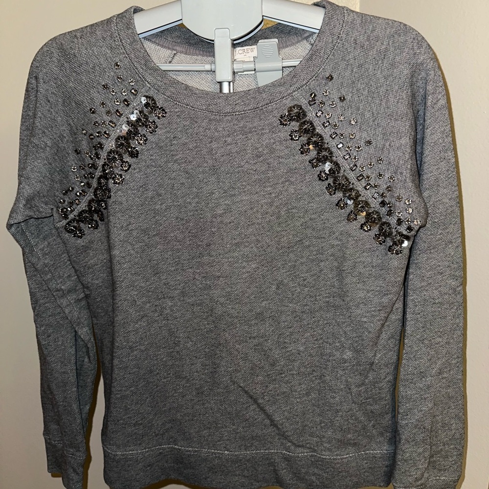 J. Crew Collection- Embellished Raglan Sweatshirt - Picture 2 of 7